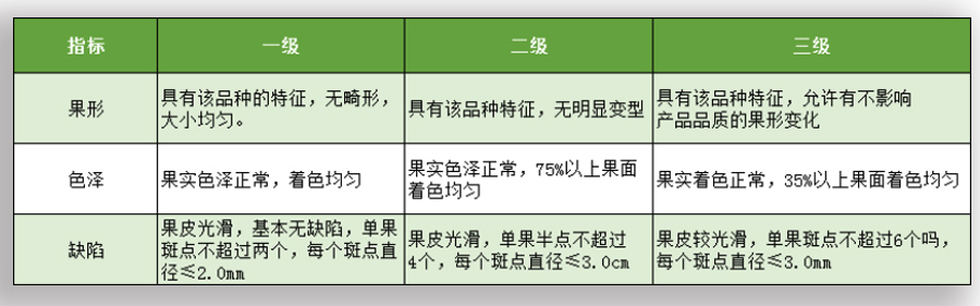 芒果放冷庫前采收等級標(biāo)準(zhǔn)